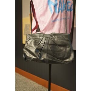 Vintage black leather handbag